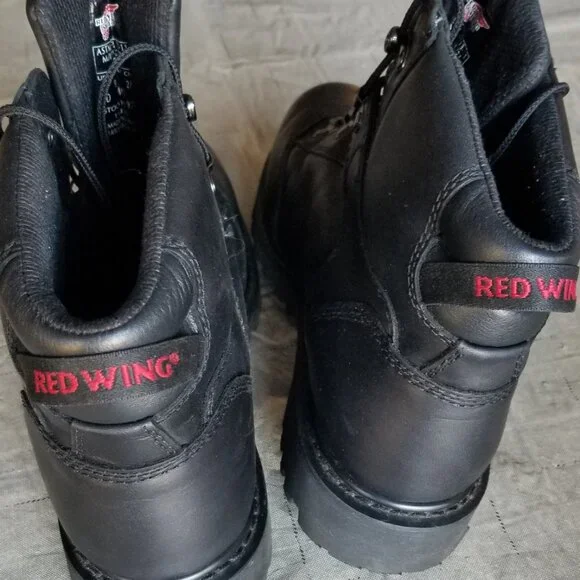 Red Wing Men's Leather 971 Size 9 E2 Steel Toe Waterproof Motorcycle Boots